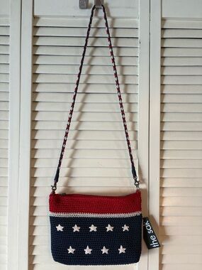 The Sak Red & Navy Star Crochet Crossbody